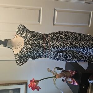 Jessica Howard Black and White Patterned Midi Dress